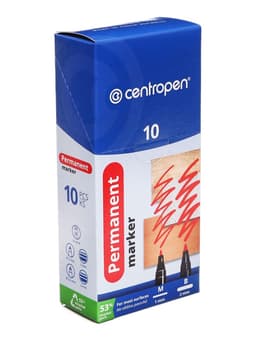 Маркер перманентный Centropen 2846, чёрный, узел 2.0 мм, линия 1 мм