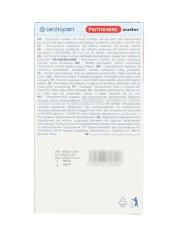 Маркер перманентный Centropen 8566, красный, узел 5.0 мм, линия 2.5 мм