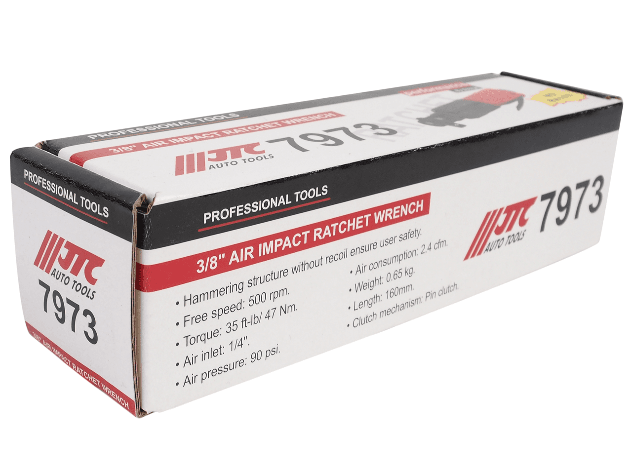 Пневмотрещотка 3/8" усиленная ударная (47 Nm) 90PSI 500 об/мин JTC JTC-7973