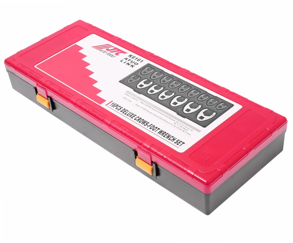 Набор ключей разрезных односторонних 3/8" 10-19мм; 1/2" 21-27мм (в кейсе) 16 предметов JTC /1 JTC-K6161