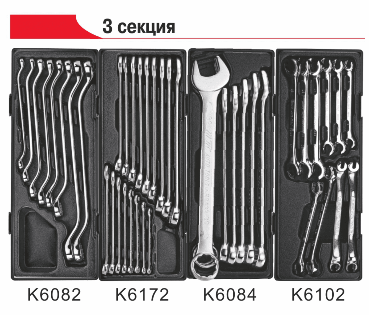 Тележка инструментальная 7 секций, в комплекте с набором инструментов (279 предметов) JTC /1 JTC-5021+279
