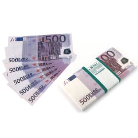 Деньги шуточные "500 евро", упаковка с ероподвесом, ш/к 72458