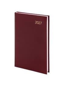 Ежедневник датированный 2027 145х215 мм, А5, STAFF, обложка бумвинил, бордовый, 117814