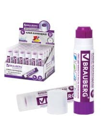 Клей-карандаш BRAUBERG, 9 г, обесцвечивающийся после высыхания, 220872