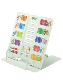 Подставка для книг и учебников большая BRAUBERG KIDS "Animals" с таблицей умножения, регулируемый угол наклона, металлическая, 238960
