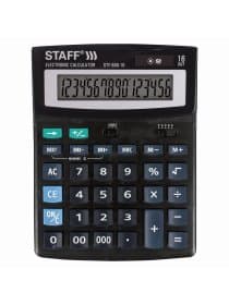 Калькулятор настольный STAFF STF-888-16 (200х150 мм), 16 разрядов, двойное питание, 250183