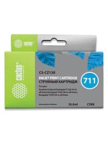 Картридж струйный CACTUS (CS-CZ130) для плоттеров HP DesignJet T120/T520, голубой
