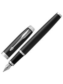 Ручка перьевая PARKER "IM Core Black Lacquer CT", корпус черный глянцевый лак, хромированные детали, синяя, 1931644