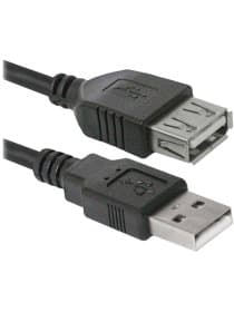 Кабель-удлинитель USB 2.0, 1,8 м, DEFENDER, M-F, для подключения периферии, 87456