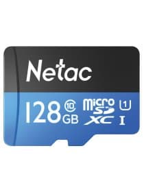 Карта памяти microSDXC 128 ГБ NETAC P500 Standard, UHS-I U1, 90 Мб/с (class 10), адаптер, NT02P500STN-128G-R