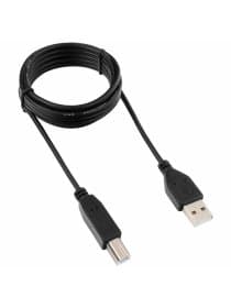 Кабель USB 2.0 AM-BM, 1,8 м, ГАРНИЗОН, медь, черный, пакет, GCC-USB2-AMBM-1.8M, 14371
