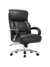 Кресло из натуральной кожи BRABIX PREMIUM "Pride HD-100", НАГРУЗКА до 250 кг, черное, 531940