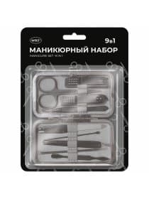 Универсальный набор для маникюра и педикюра 9 в 1 в футляре, MINI, красный, блистер, WBZ (ВБЗ), 609497