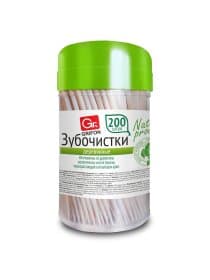 Зубочистки деревянные КОМПЛЕКТ 200 шт., в диспенсере, GRIFON, 400-003
