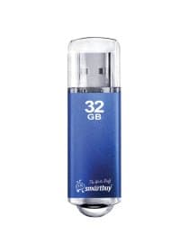 Флеш-диск 32 GB, SMARTBUY V-Cut, USB 2.0, металлический корпус, синий, SB32GBVC-B