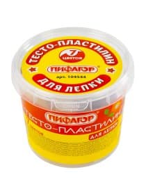 Пластилин на растительной основе (тесто для лепки) ПИФАГОР, 7 цветов, 210 г, пластиковый стакан, 104544