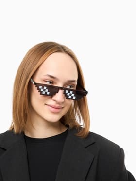 Очки солнцезащитные пиксельные «OneSun. Пиксели», линза 6.2×3 см, чёрные