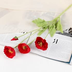 Цветы искусственные «Маки полевые», 5×58 см, красные