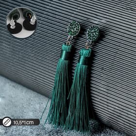 Серьги «Кисти», гармония, цвет изумрудный, L кисти 8.5 см