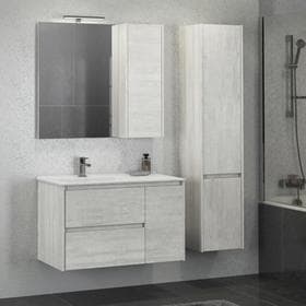 Шкаф – колонна для ванной комнаты Comforty «Бремен – 35», 350×320×1600 мм, цвет дуб белый
