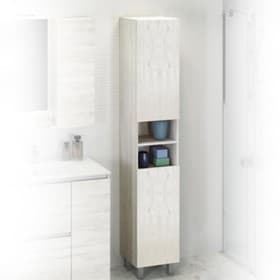 Шкаф – колонна для ванной комнаты Comforty «Верона – 35 – Н», 350×320×1900 мм, цвет дуб белый
