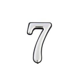 Цифра дверная 7, пластиковая, цвет хром, клеевая основа