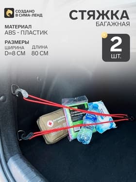 Резинка для крепления багажа AVS TL-03, 80 см, d=8 мм, пластиковые крючки, 2 шт.