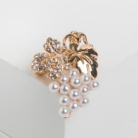 Брошь «Виноград», мини, белая в золоте