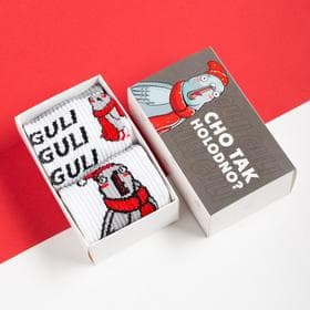 Носки мужские новогодние GULI, набор 2 пары, размер 41-44