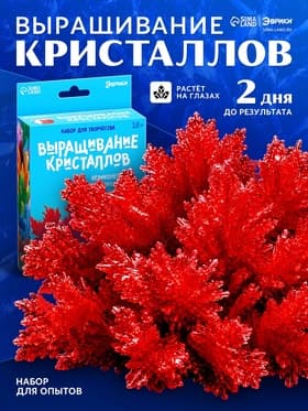 Выращивание кристаллов «Опыты. Лучистый кристалл», цвет красный