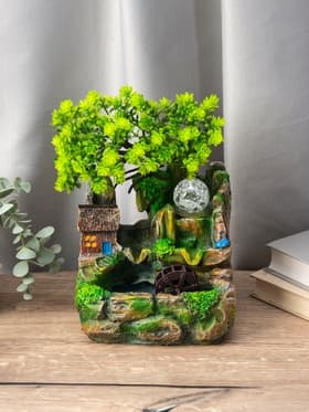 Фонтан настольный «Домик у пруда», 13×17×27 см, с подсветкой