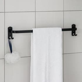 Держатель для полотенец, 4 крючка, 58×10×7.5 см, чёрный