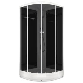 Душевая кабина DOMANI-Spa Delight 88, поддон 15 см, черные стенки, 80×80 см, тонированная