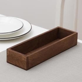 Лоток для столовых приборов Доляна, 25×8×4 см, дерево, коричневый