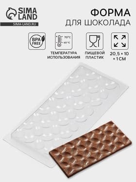 Форма для шоколада «Лепестки», пластик, 20.5×10×1 см, пластик, прозрачная