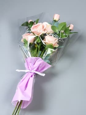 Пакет для цветов конус To be in love, светло-сиреневый, 40×50 см