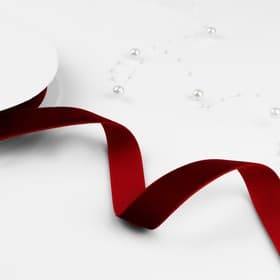 Лента бархатная, 20 мм, 18±1 м, бордовая №46