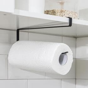 Держатель для бумажных полотенец подвесной Доляна, 26×1.5×12 см, чёрный