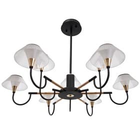 Люстра 1695/9 LED 216 Вт 3000-6000К черно-золотой 95×95×113 см BayerLux