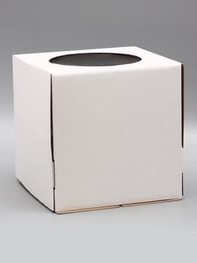 Коробка под торт с окном, белая, 30×30×30 см