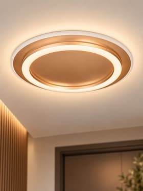 Люстра с пультом BayerLux «Ринго», светодиодная, 112 Вт, 3 режима, золотистая, 50×50×5 см