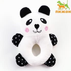 Мягкая игрушка для собак, пончик, «Панда», 17 см, пищащая