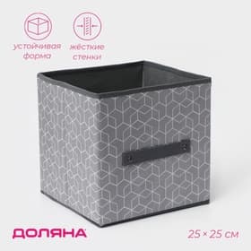 Короб стеллажный для хранения Доляна «Фора», 25×25×25 см, серый