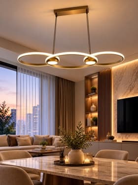 Люстра Ронделл LED 60 Вт 3000К золото 89×35×100 см BayerLux