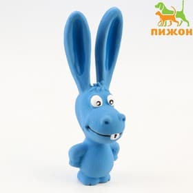 Игрушка пищащая для собак из латекса «Ослик», 17 см, голубая