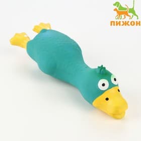 Игрушка для собак «Утка», 17 см, пищащая, латекс, синяя