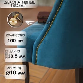 Гвозди ТУНДРА, декоративные, обивочные, 10×18.5 мм, золото, 100 шт.