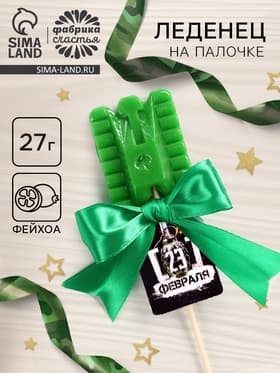 Леденец на палочке «23 февраля», танк, вкус: фейхоа, 27 г
