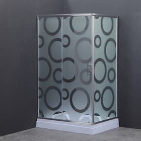 Душевое ограждение Comforty 33R, матовое стекло с рисунком круги, 120×80×192.5 см