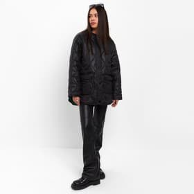 Куртка стёганая женская демисезонная MIST Oversize, размер 46, чёрная